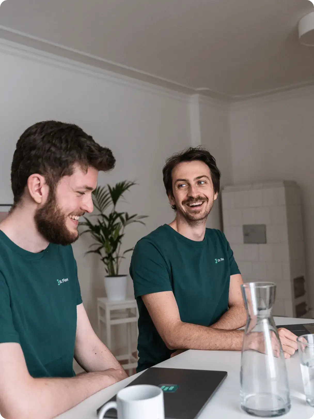 Dr. Flex Backend Entwickler am Tisch