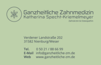 Ganzheitliche Zahnmedizin Katherina Specht-Kriemelmeyer Logo